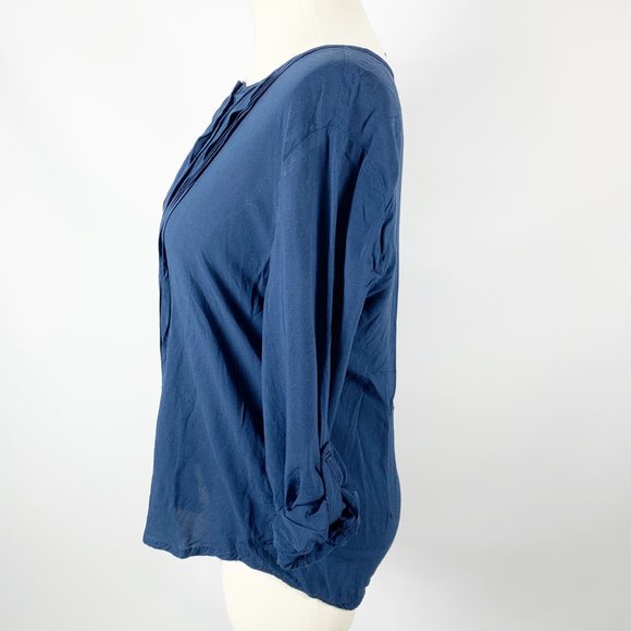Spense Medium Navy Blouse Pleats Pleated - Picture 3 of 7